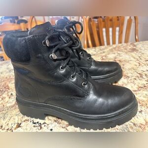 GUC Harley Davidson Women’s 8 Black Leather Lace-Up Motorcycle Boots Cushy